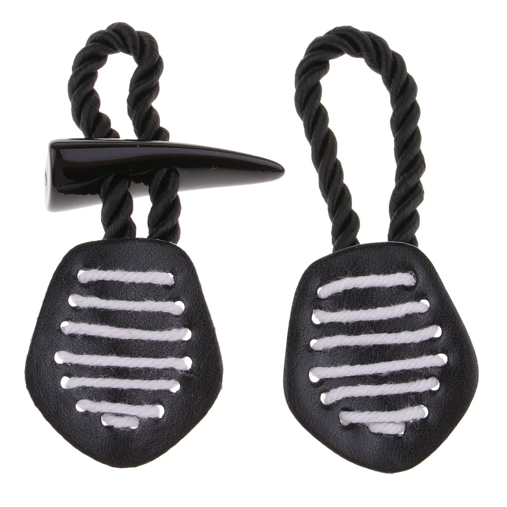 3 пары черный из искусственной кожи смолы рога переключения кнопки швейные