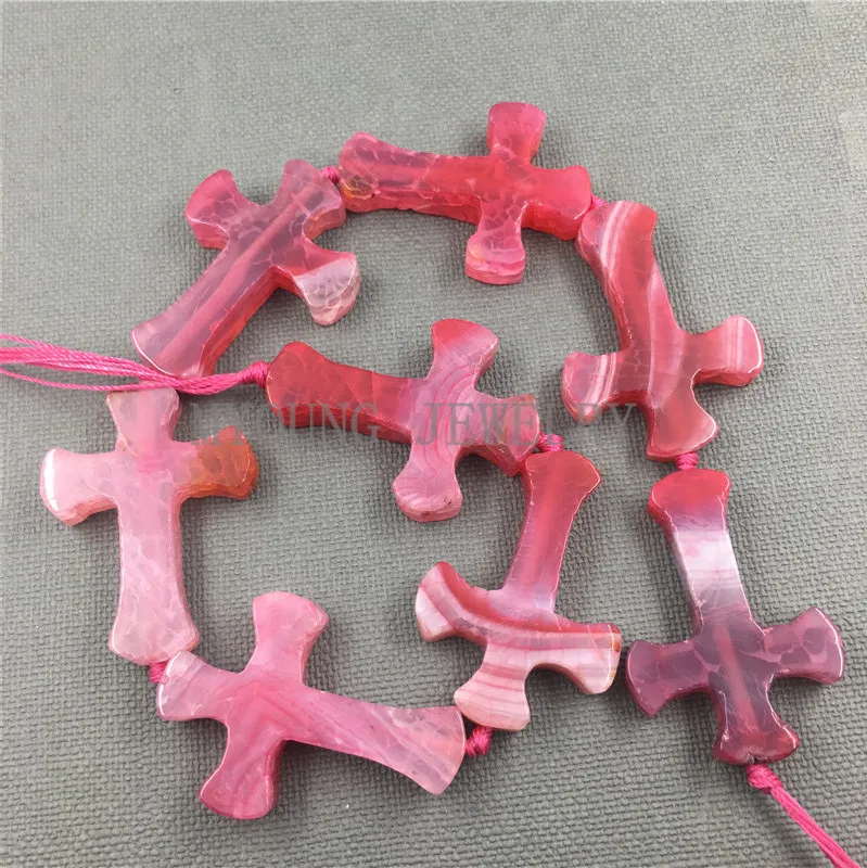 MY1234 розовые Агаты в форме Креста &quotвены дракона&quot кулоны с кулоном для ожерелья