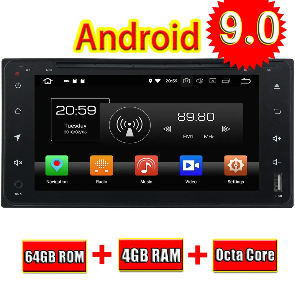 

Topnavi Восьмиядерный Android 9,0 автомобильный DVD мультимедийный плеер для Toyota RAV4/Corolla/Vios/Hilux Land Cruiser Стерео GPS навигация