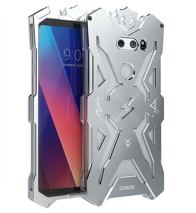 ZIMON Armor алюминиевый чехол для LG V30 из сплава металла Coque Fundas противоударный тяжелых