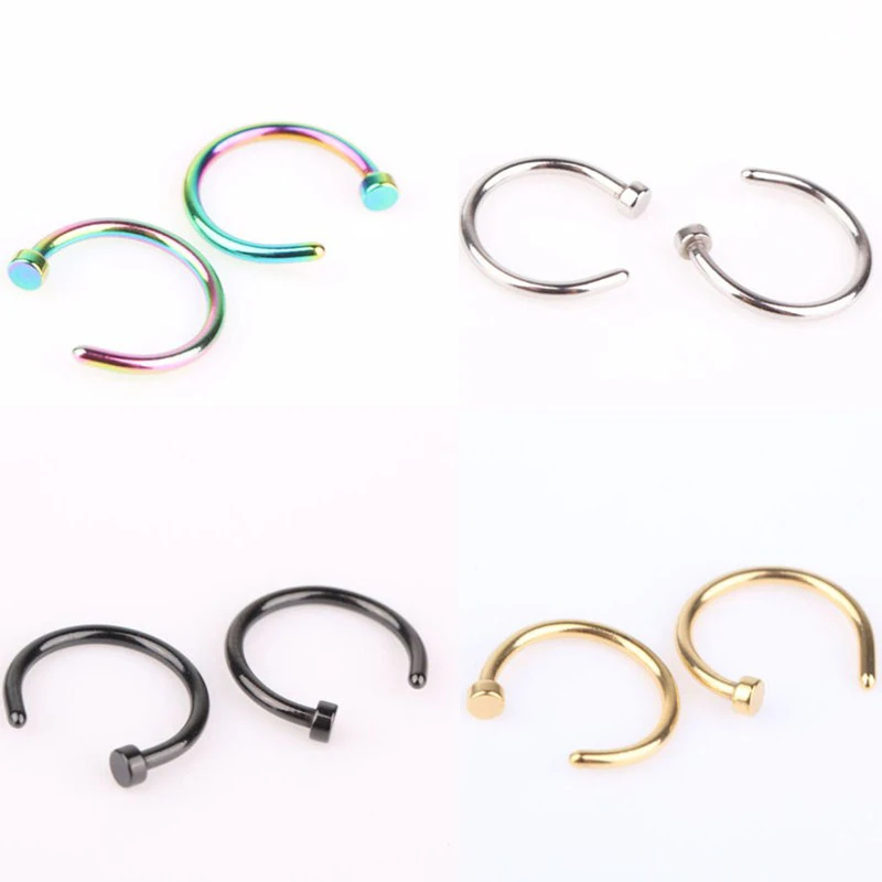 Ходовой товар 1 шт. Крутое кольцо обруч для носа из нержавеющей стали серьги