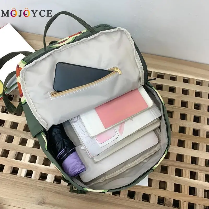 Женский холщовый рюкзак с мультяшными фруктами и животными, Большой Вместительный школьный рюкзак для студентов и путешествий, рюкзак авокадо