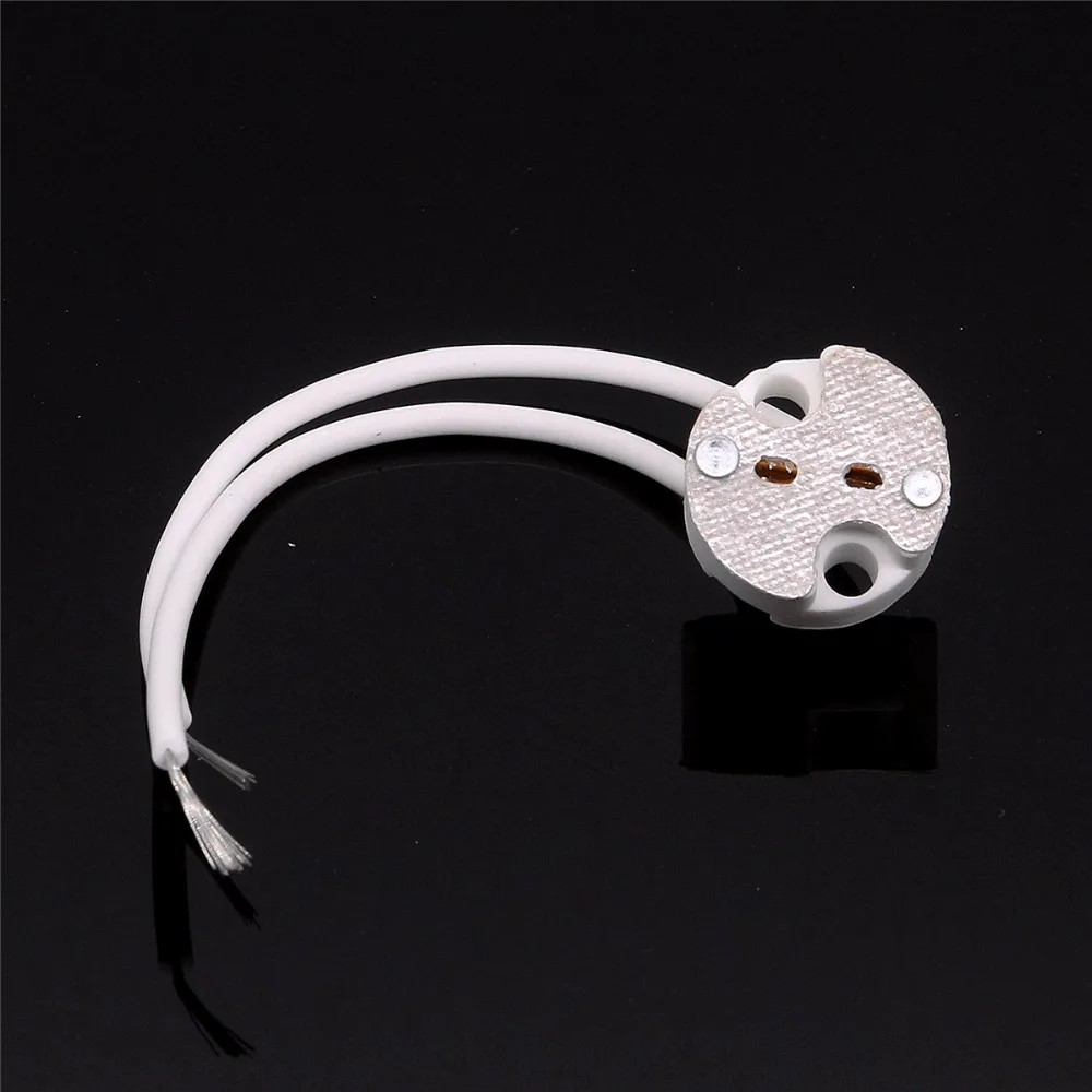 Lamp Base MR16 G4 GU5.3 Ceramic Holder Socket With Cables For Connector Led Light Bulb 5pcs/lot | Освещение