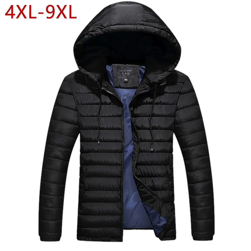 

Куртка мужская зимняя, теплая, с капюшоном, W01, 4XL-9XL, 2021
