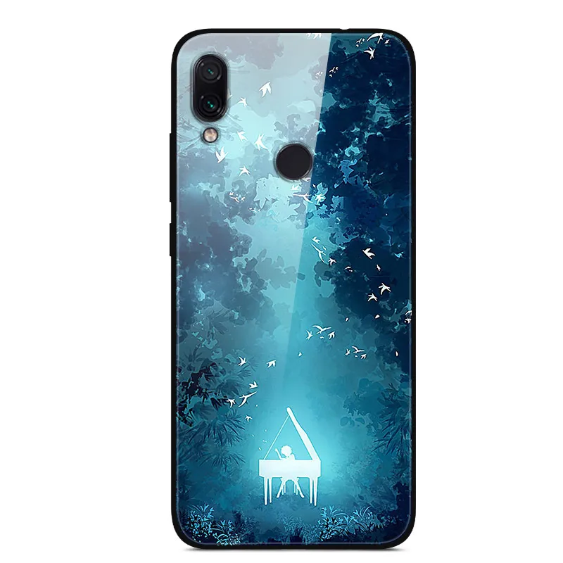 Для Xiaomi Redmi 7 Чехол из закаленного стекла твердая задняя крышка для Xiaomi Redmi Note 7 чехлы для телефонов силикон бампер Coque на Redmi7 Note7