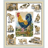everlasting love domesticated animals chinese cross stitch kits ecological cotton stamped diy gift wedding decoration for home