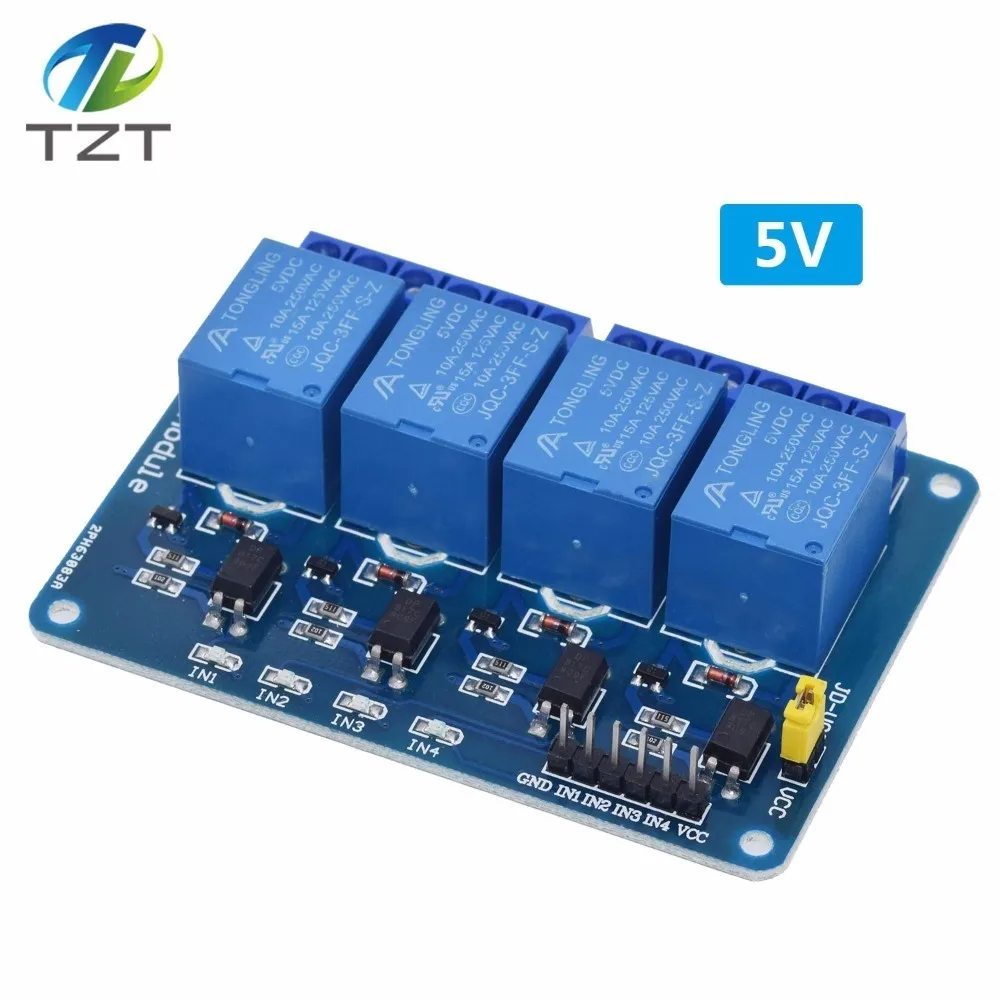 4 channel 5v 5v 1 2 4 6 8 канальный релейный модуль с оптроном. Релейный выход 12V 1 2 4 8 way релейный модуль для arduino Raspberry Pi - Цвет: 4 channel 5v