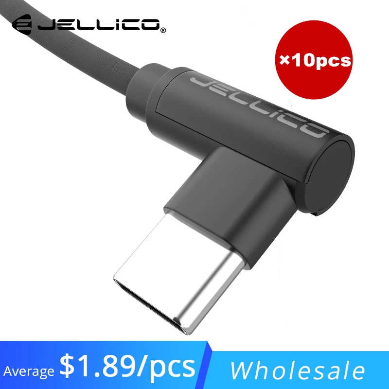 USB кабель Jellico 10 шт. Type-C 90 градусов C для телефона передачи данных L Type-c Samsung Xiaomi Huawei