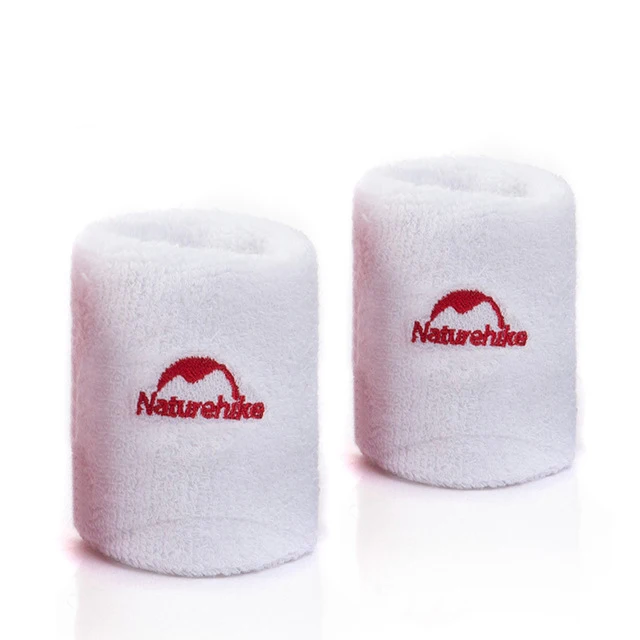 2 шт. NatureHike спортивный браслет хлопок Поддержка Запястья протектор Sweatband ремень унисекс Спортивная Повязка на запястье Баскетбол Теннис - Цвет: Белый
