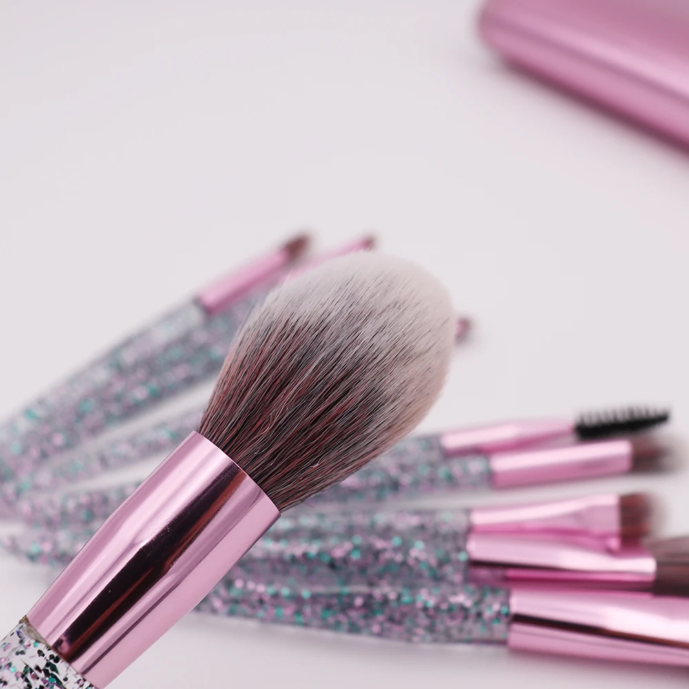 10pcs Rhinestone Crystal Glitter Makeup Brushes Set Pro Foundation Blending Concealer Make Up Brush Gift | Красота и здоровье