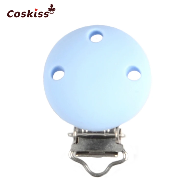 Clip de silicona para chupete de forma redonda, accesorios de dentici&oacute;n para beb&eacute;, mezcla de colores, soporte para chupete, herramienta de cuentas DIY-4