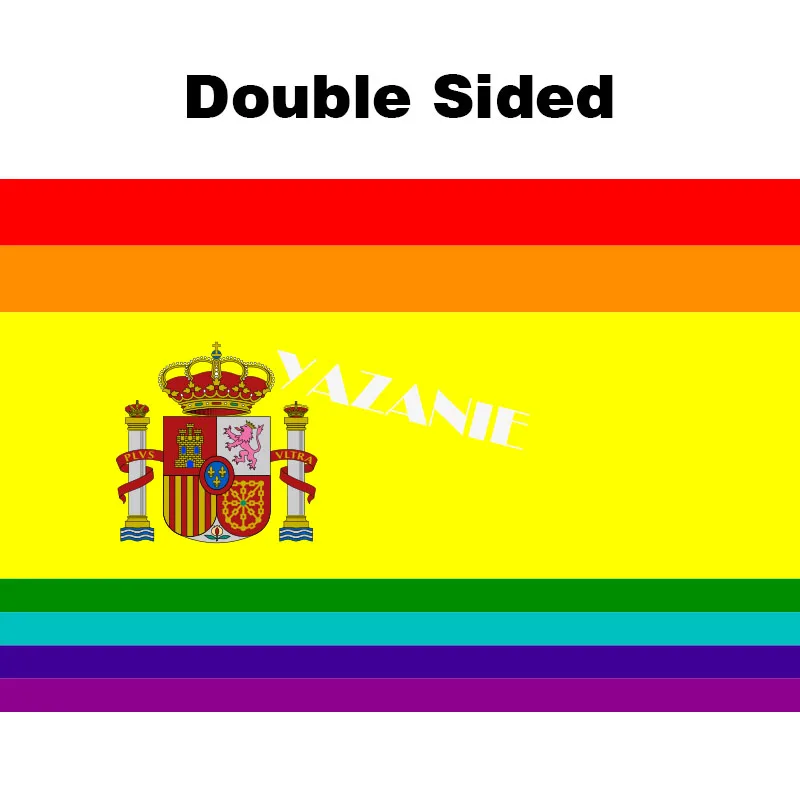 Double Sided YAZANIE любой размер двухсторонний 3* 5ft Испания гомосексуальный пум шаблон La Gomera Huelva Falange флаги и баннеры Испания гей флаги - Цвет: Double Sided