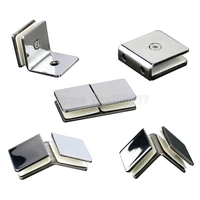 090135180degree mirrored surface stainless steel hinge fixed bathroom glass connection clamp glass partition clip jf1319