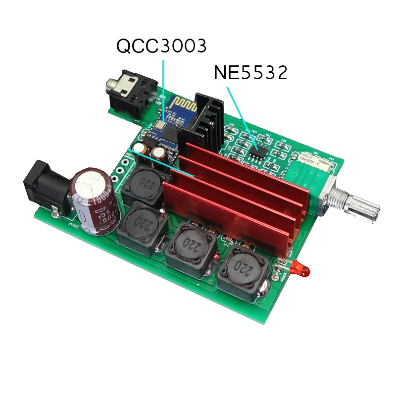 Lusya Bluetooth 5 0 усилитель аудио Плата QCC3003 50 Вт * 2 цифровой мощности канал 3 мм стерео