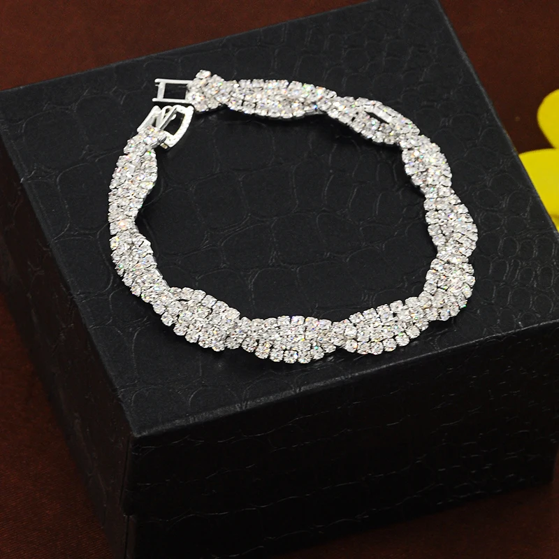 2016 новое поступление светильник браслеты серебряного цвета с кристаллами для