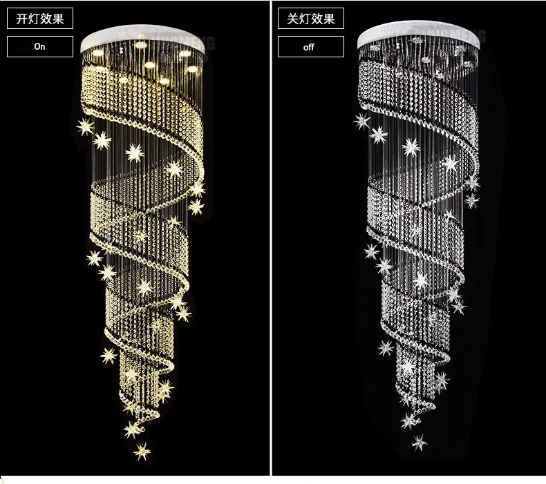 安い 円形現代クリエイティブスパイラルクリスタル天井ライトのファッションの高級ランプ-上昇階段家庭の照明 LED 電球