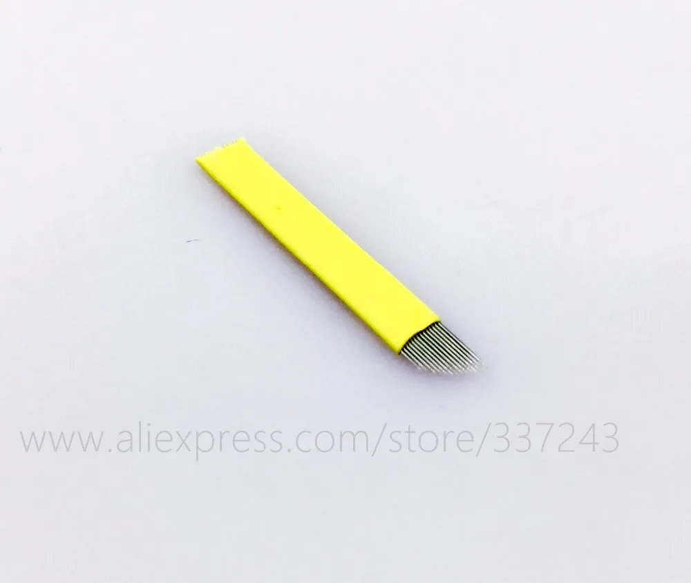 500 штук 14 Pin микроблейдинг игла для бровей Mac Макияж 3d ручки макияж крючком иглы