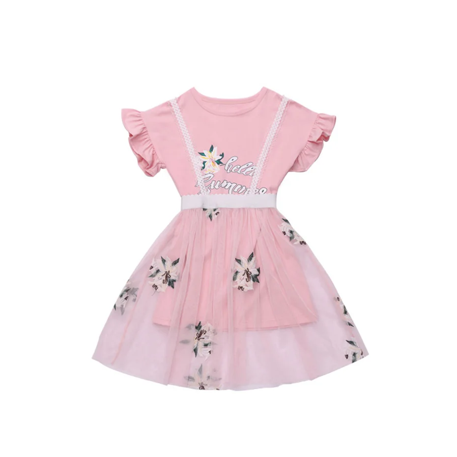 Платья для девочек с цветочной вышивкой красивые платья девочек-подростков