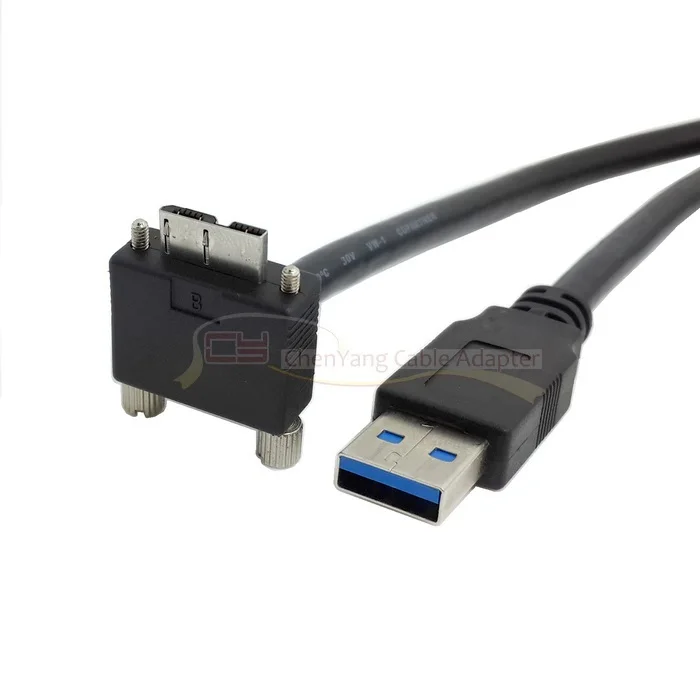 

CYSM 90 Degree Right Angled Micro USB Screw Mount to USB 3.0 A Type Data Cable 1.2M
