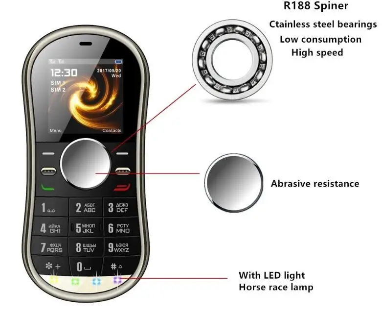 SpinneS08 Fidget Spinner Phone Shape with Function Hand Finger Excellent Gift for Children Adult baby adul | Игрушки и хобби