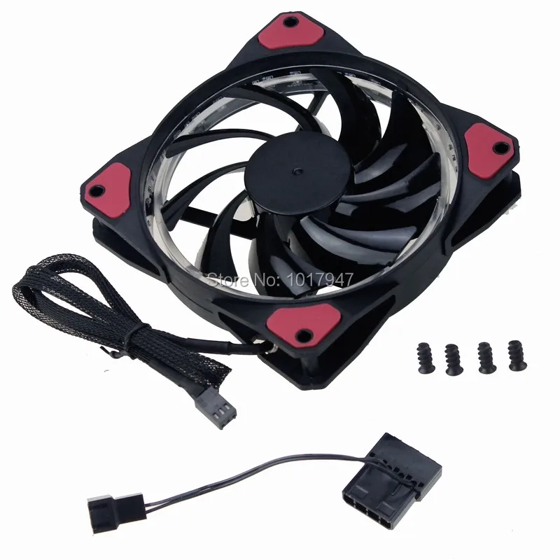 1 шт 4Pin 3Pin 12v 12025 120mm x 25mm 12cm компьютерный ПК красный 32 свет LED Eclipse Вентилятор