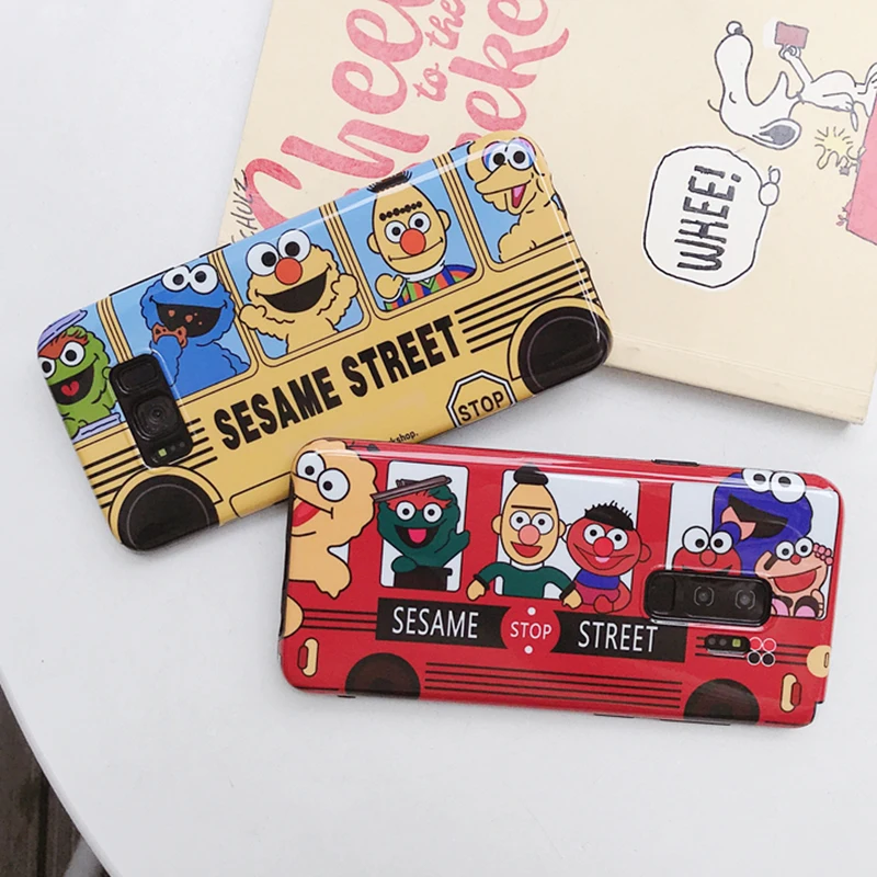 YHBBCASES Cartoon Cookie Phone Cases For Samsung Galaxy S10 5G S8 S9 Plus Note 10 8 9 Cute Bus Soft Silicone Cover |