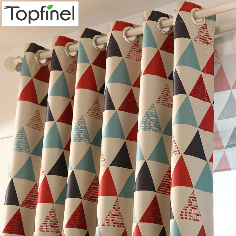 Новинки Topfinel современные роскошные шторы для гостиной спальни плотные шторы в детекую Шторы тюль с рисунками геометрическими