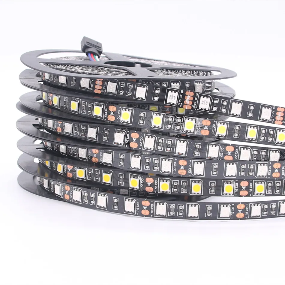 Цветная (RGB) Светодиодные ленты Водонепроницаемый SMD 5050 DC12V 60 светодиодный/м 5 м 300