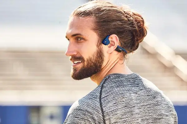 Костная проводимость беспроводные Bluetooth наушники с микрофоном для спорта Aftershokz AS650 Trekz Air
