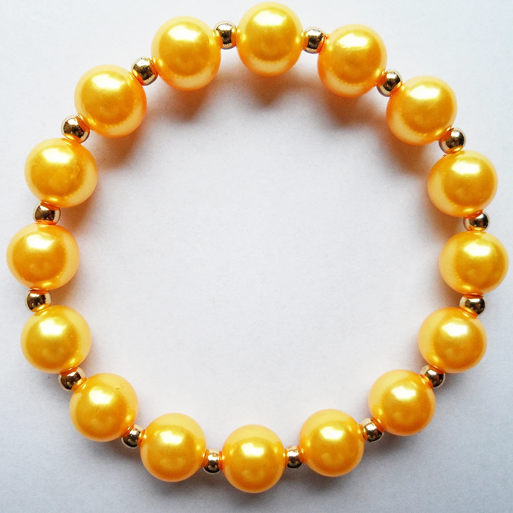 2020 Новинка мелкий оранжевый (10 мм) браслет с бусинами и жемчугом Повседневный