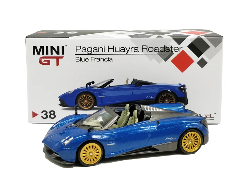 1: 64 MINI GT Panagi Huayra Roadster Blue Francia RHD литая под давлением модель автомобиля