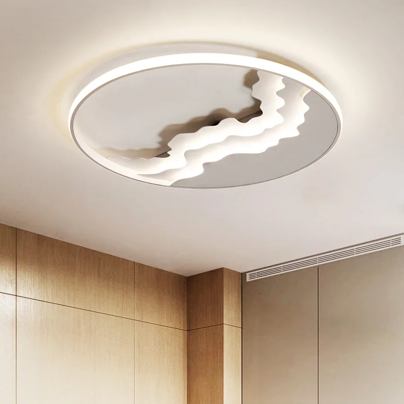 

Nordic Novelty Coastline Led Ceiling Lights Living Room Round Metal Dimmable Led Ceiling Lamp Bedroom Led Ceiling Light Fixtures
