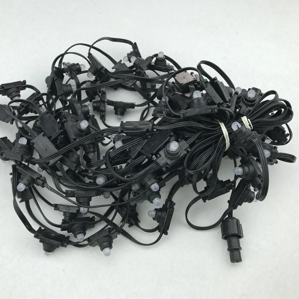 100 узлов DC12V WS2811 Светодиодный пиксельный модуль Весь черный провод Номинал IP66 шт.