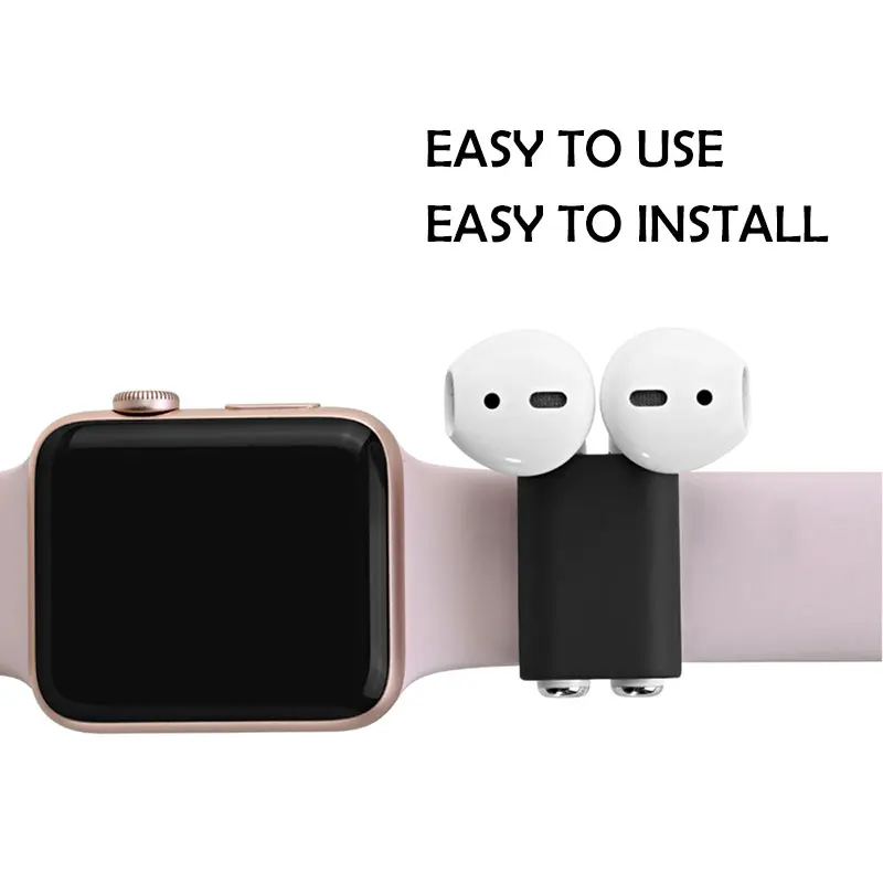 Силиконовый держатель для AirPods спортивный портативный чехол с ремешком