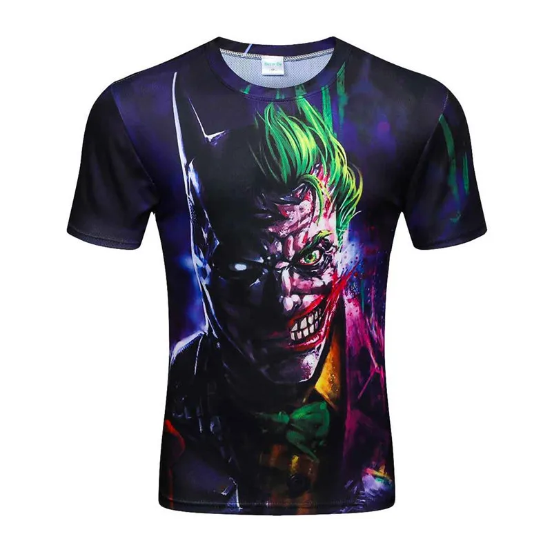 2017 new the Joker 3d t shirt funny comics character joker with poker High Quality Fashion Cotton t-shirt summer style | Мужская одежда