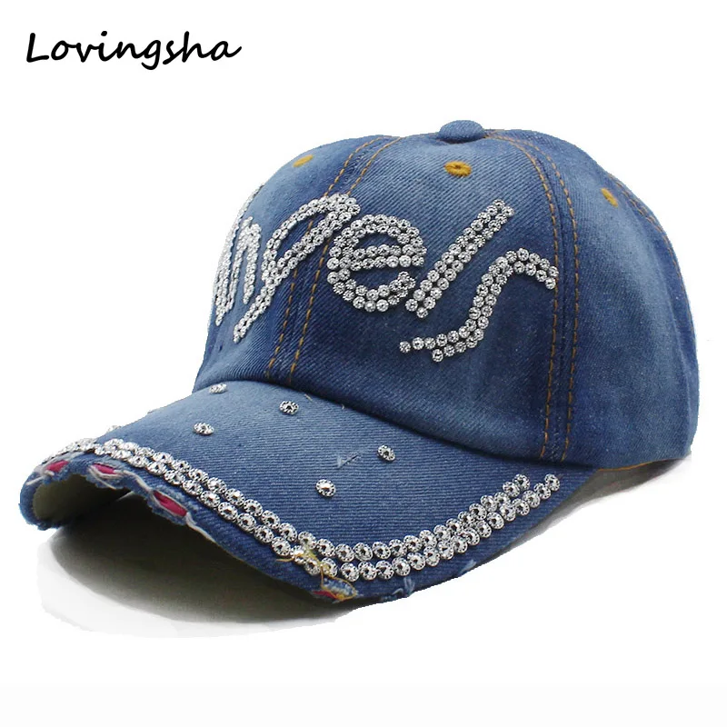 Высокое качество Lovingsha Hat Cap Мода Досуг Женщина крышка Любовь Стразы Винтаж Леди