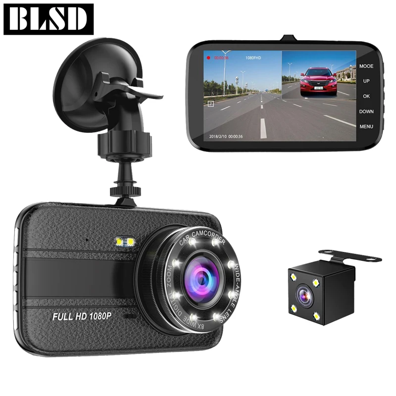 Автомобильный видеорегистратор Wetowe X8 с двумя объективами IPS 4 0 &quotFull HD 1296 P