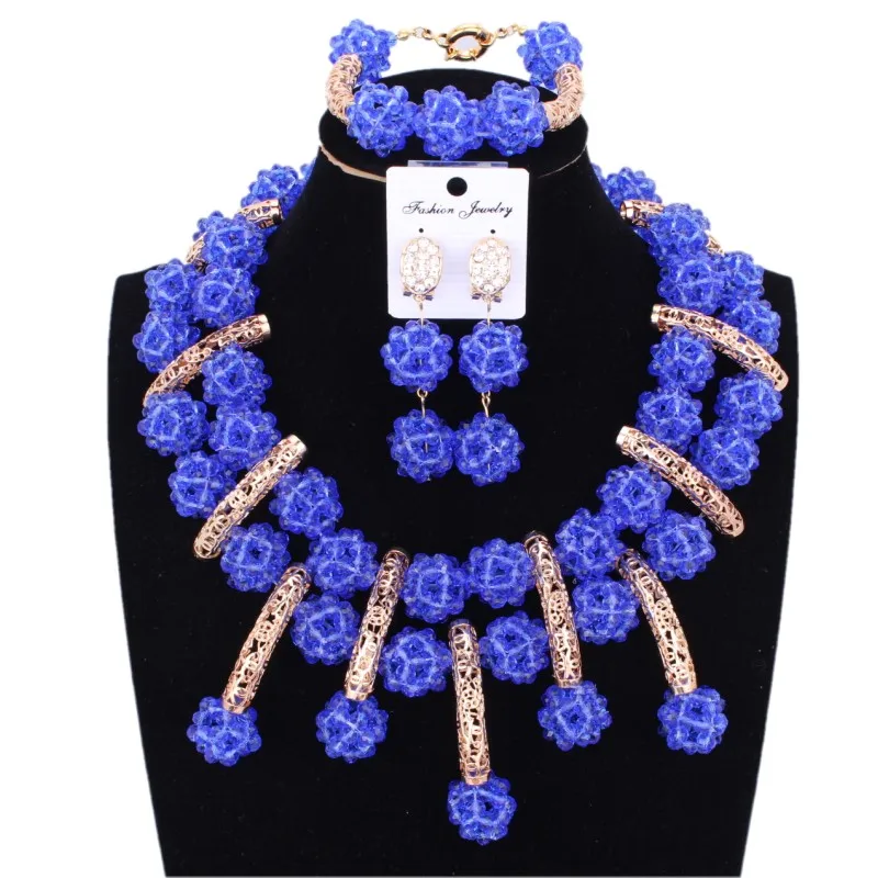4 ujewelry элегантные женские комплект украшений Золото Желтые шарики свадебные
