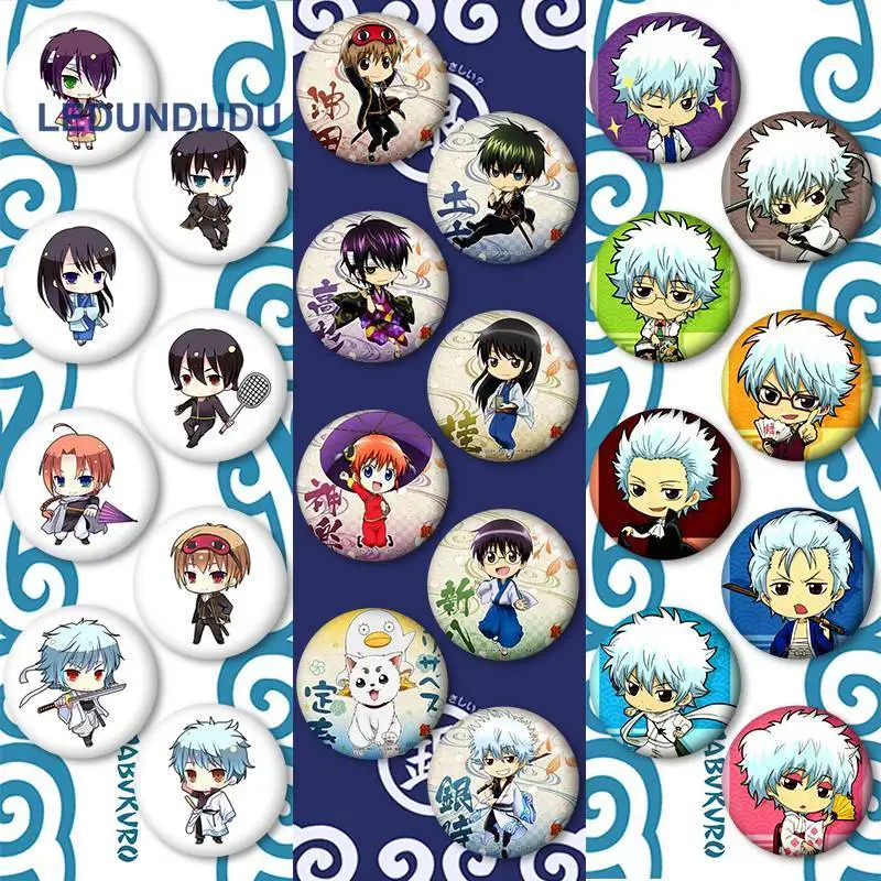 Брошь в виде героев мультфильма гинтоки|badge collection|badge animebadges cute |