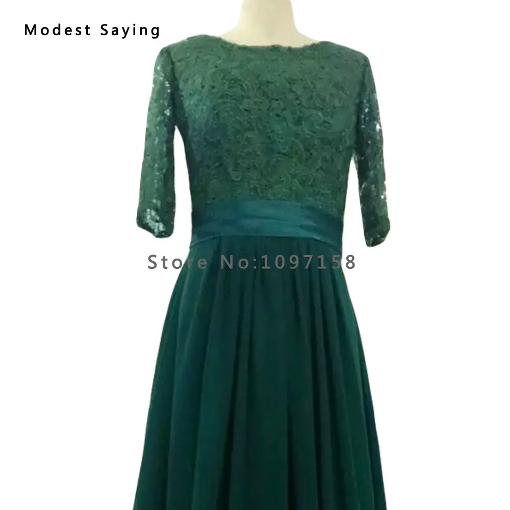 Женское платье с О образным вырезом кружевное вечернее рукавом 3/4 2019|lace evening