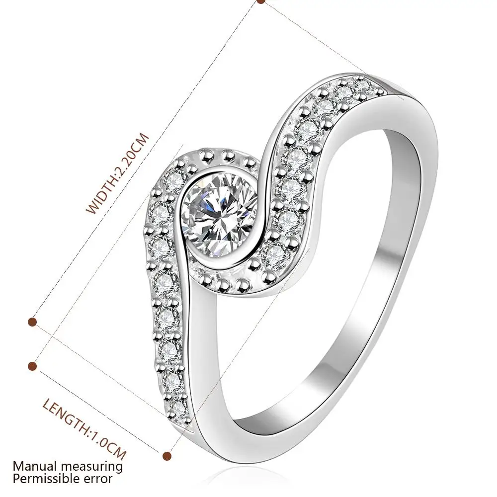 R144 Wholesale Fashion silver plated jewelry jewellery finger ring handmade twist lady gift classic hot women cz hand in | Украшения и