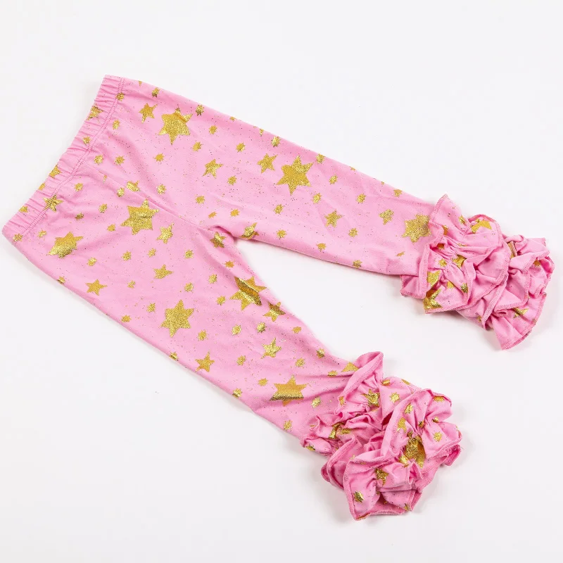 Леггинсы в Золотой горошек мягкие однотонные детские штаны с принтом для девочек