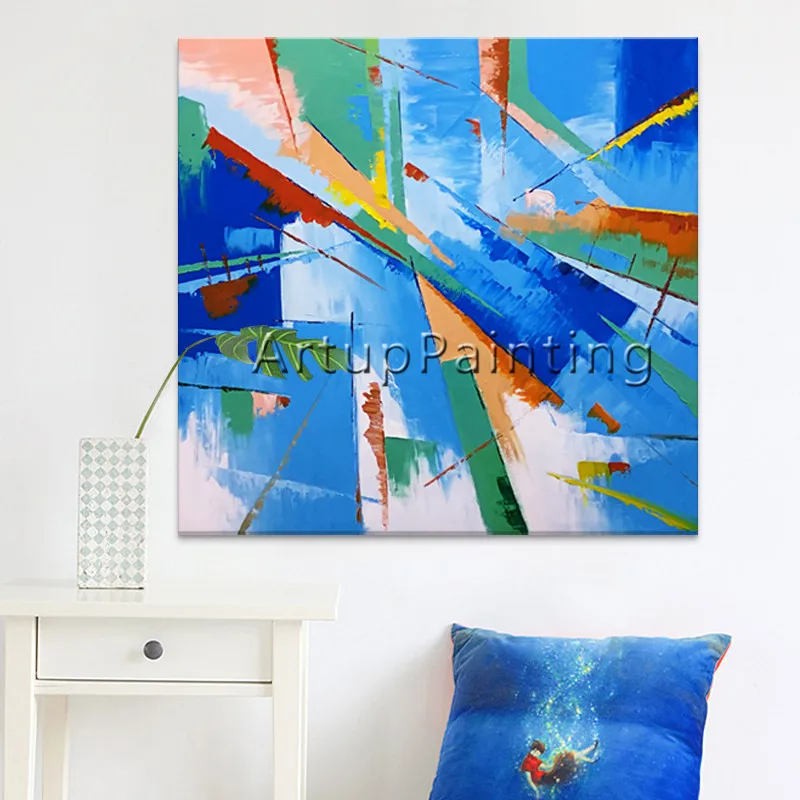 Hand painted canvas oil paintings Cheap large modern abstract painting wall decor Art pictures for bedroom2 | Дом и сад