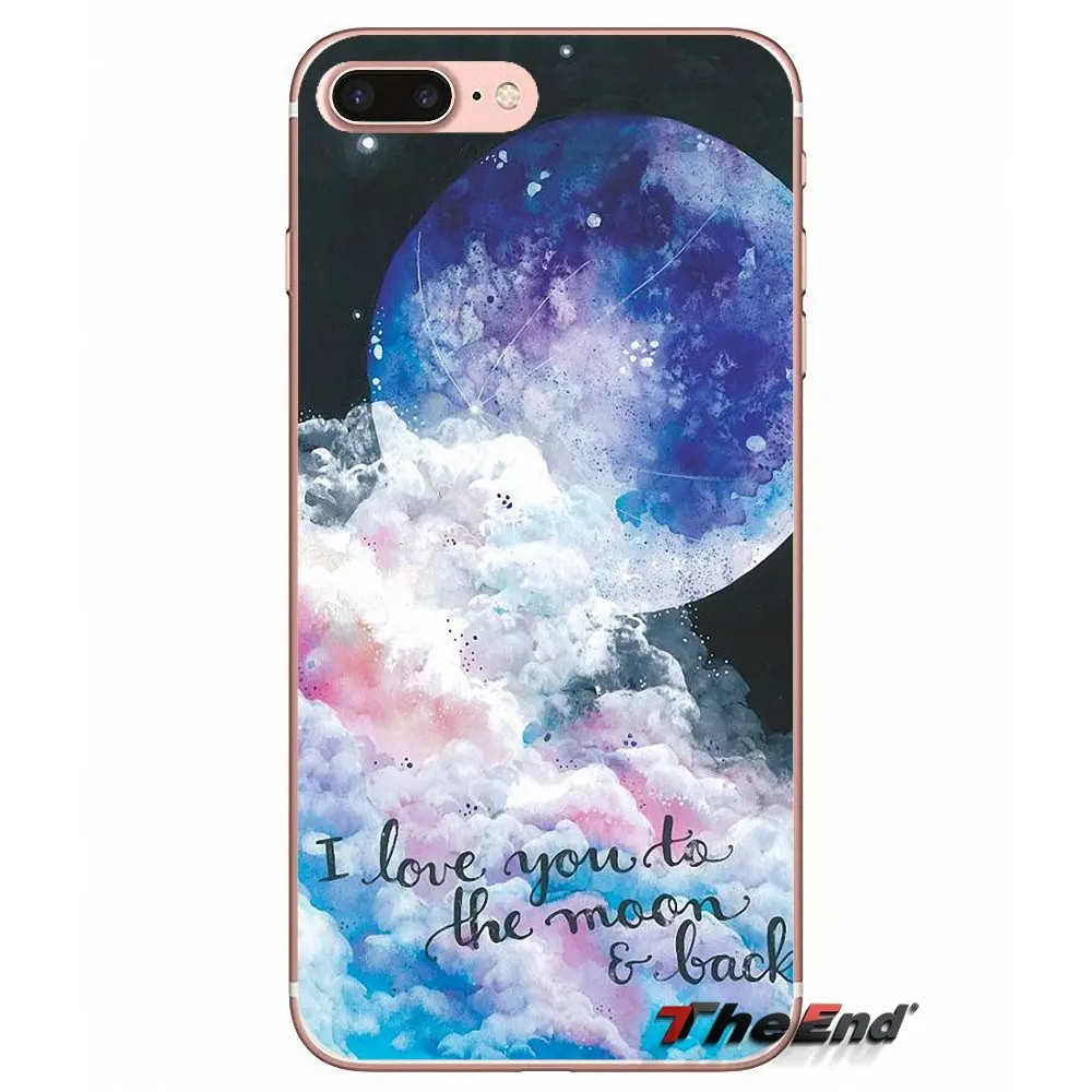 Мягкий чехол для iPhone X 4 4S 5 5S 5C SE 6 6S 7 8 Plus Samsung Galaxy J1 J3 J5 J7 A3 A5 2016 2017 I Love You To The Moon And