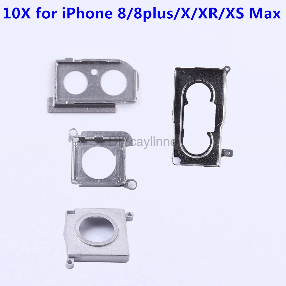 10pcs Back Camera Holder Metal for iPhone 8 Plus X XR XS Max Holding Cover Ringer Frame Cap Seal Bracket Parts | Мобильные телефоны