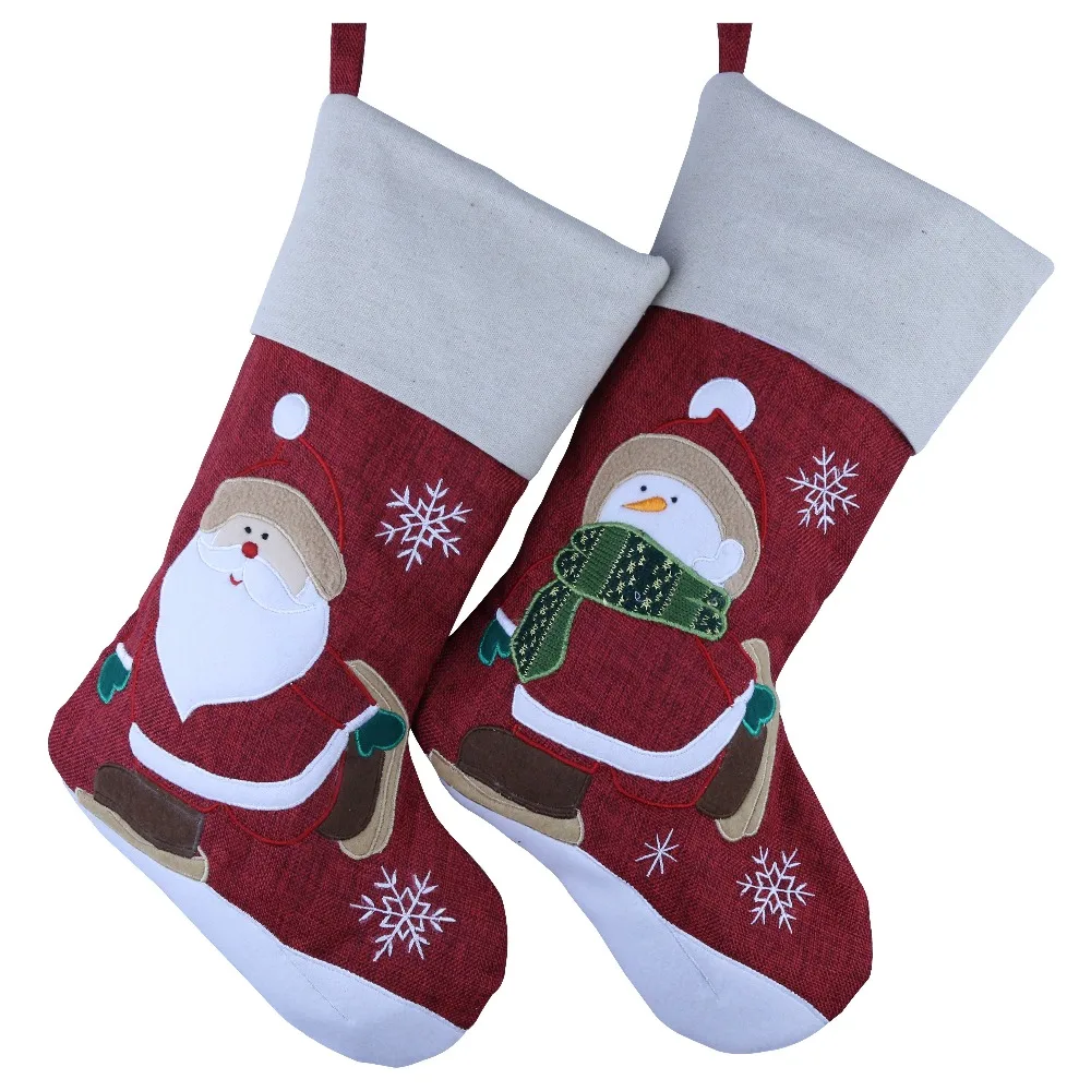 Бесплатная доставка 2 шт./лот высокое качество ткань Рождественский чулок