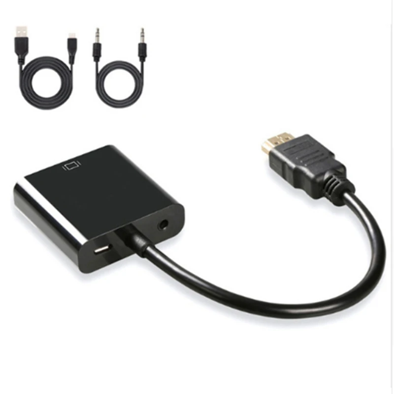 HDMI к VGA адаптер Мужской Женский видео конвертер 1080P цифро аналоговый аудио для ПК