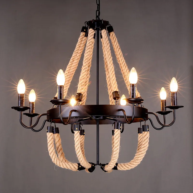 110 В 220 Лофт железная веревка Подвесные светильники Lamparas Lampen винтажная лампа Edison