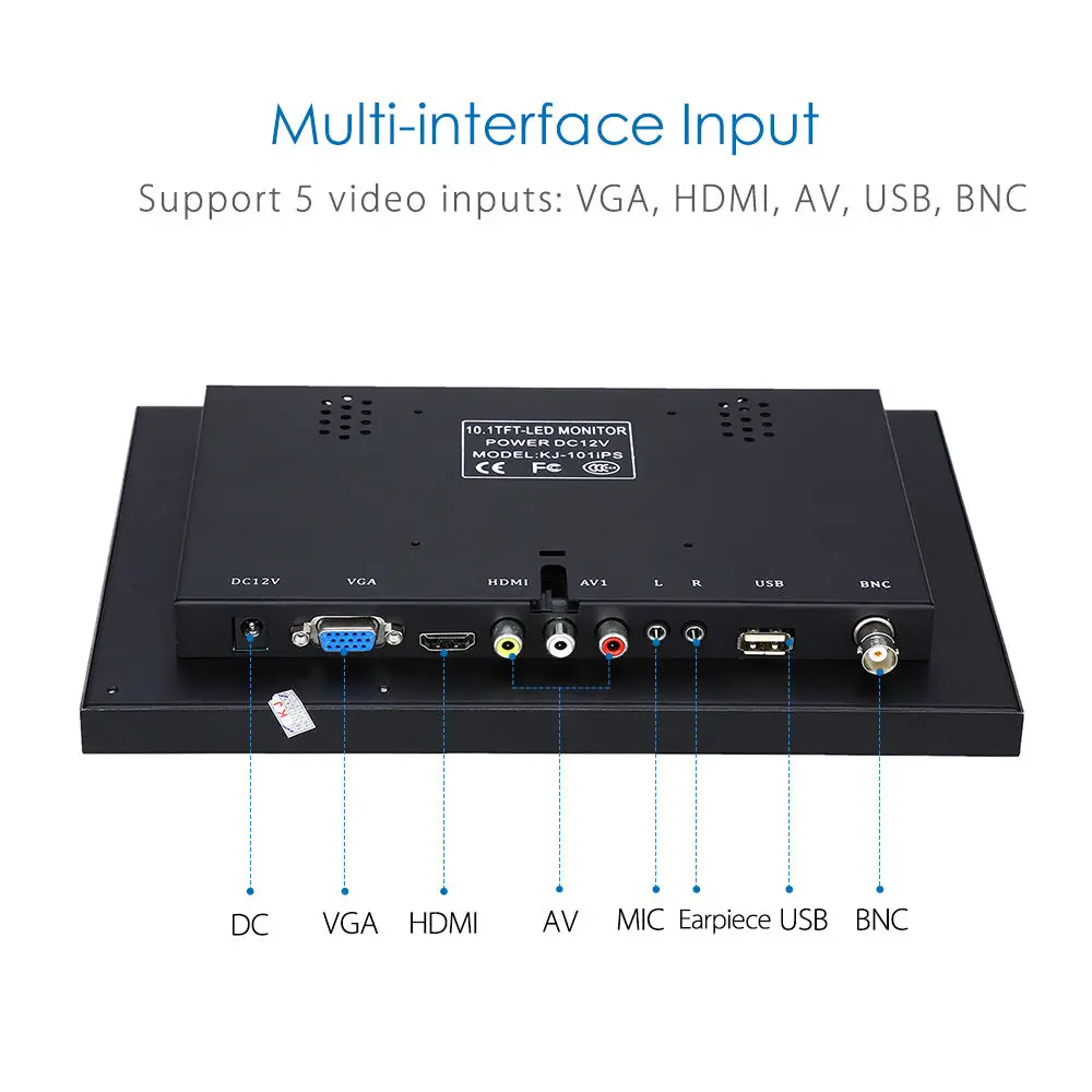 Eyoyo HD 1280*800 IPS TFT светодиодный Экран VGA AV аудио видео HDML 10 &quotЖК дисплей Мониторы для