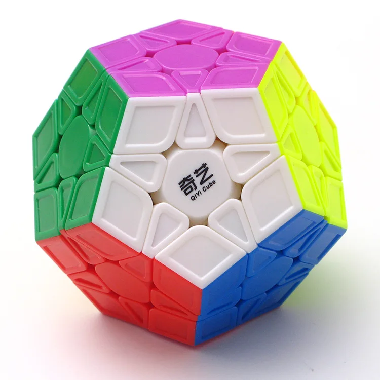 Qiyi красочные Megaminx Magic Cube Stickerless Профессиональный Скорость головоломки Cubo Magico